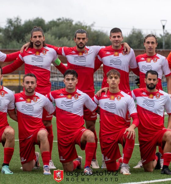 Il Grosseto vincente contro la Fezzanese a Seravezza - foto di Noemy Lettieri per Us Grosseto 1912